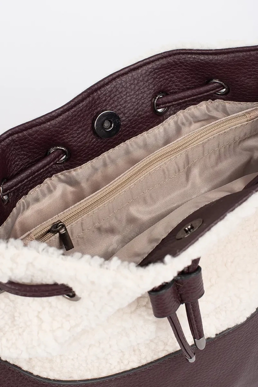 Bolsa de mão elegante castanha escura...