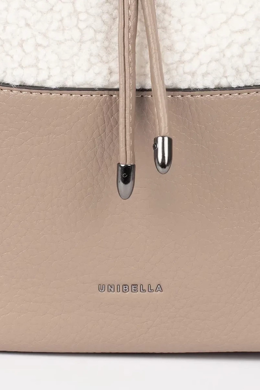 Bolsa de mão elegante com pelo em marfim