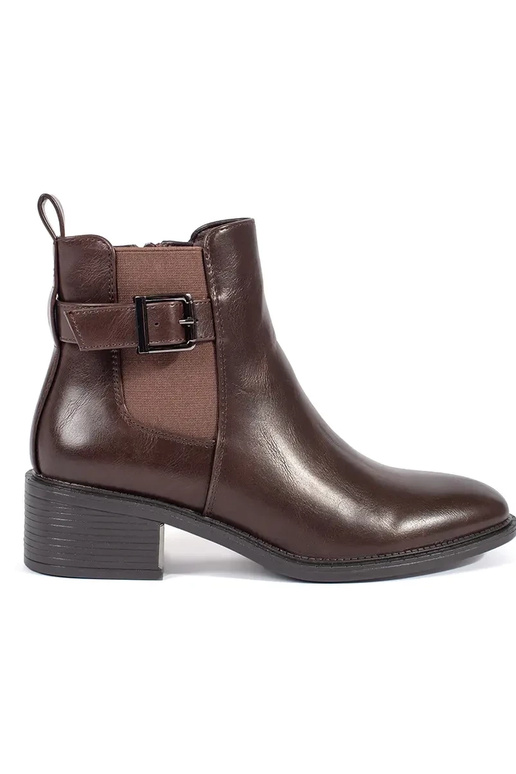 Botas Chelsea castanhas com fivela