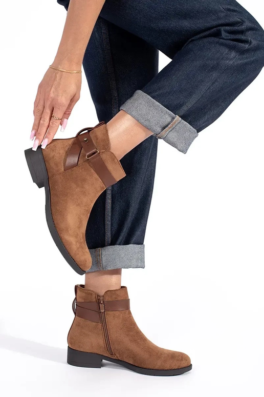 sapatos femininos de camurça marrom