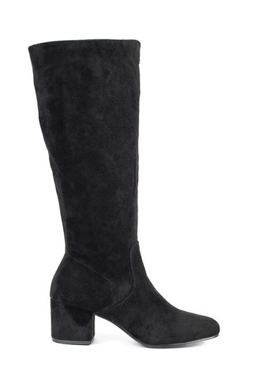 Botas de camurça preta com...