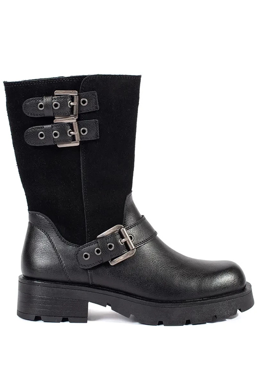 Sapatos de senhora em pele preta com...