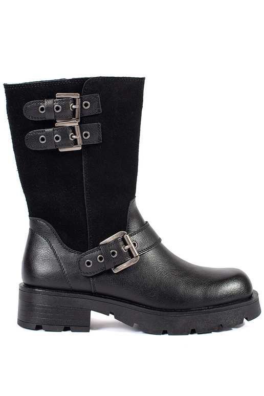 Sapatos de senhora em pele preta com...