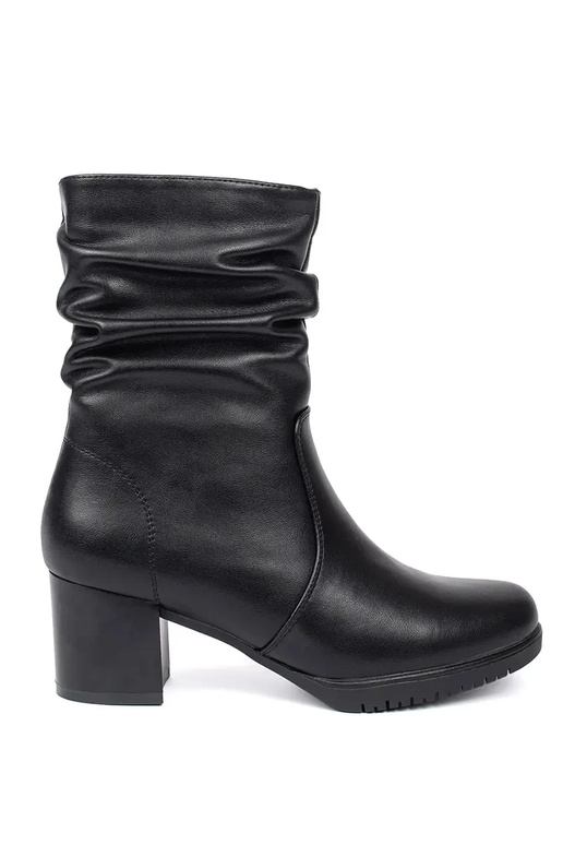 Sapatos femininos de couro preto com...