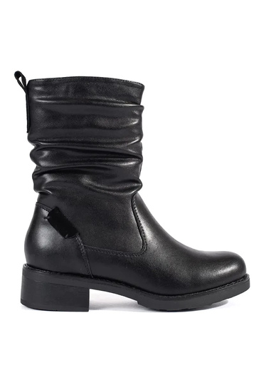Botas de couro preto de...