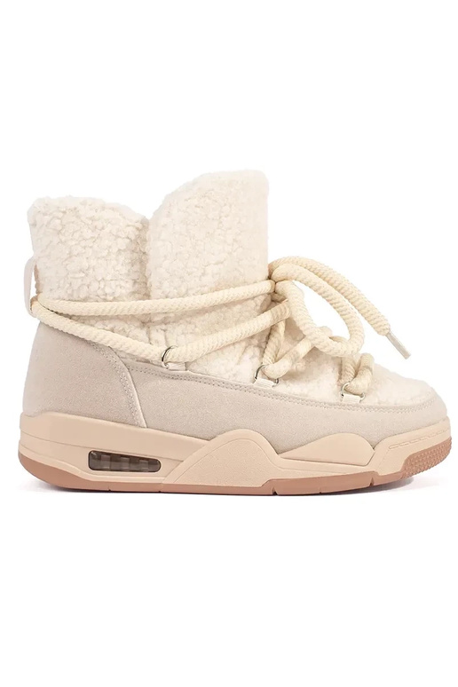 Botas de neve bege para mulher com...