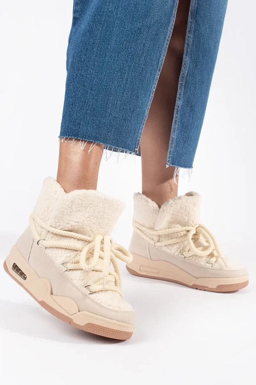 Botas de neve bege para mulher com...