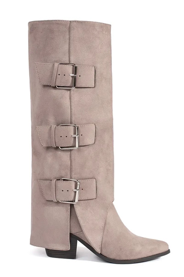 bege de camurça botas no...