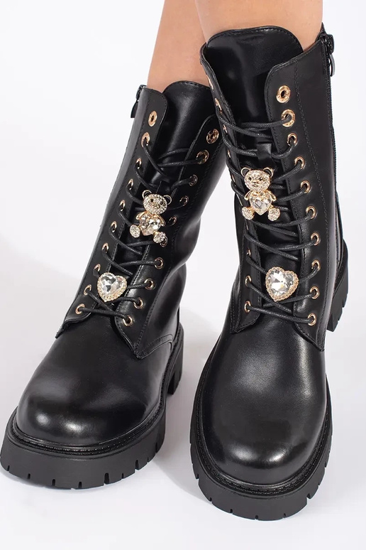 Sapatos de plataforma pretos com...