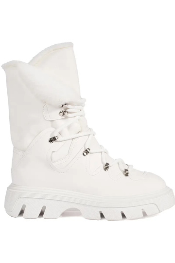 cor branca amarrado Botas...