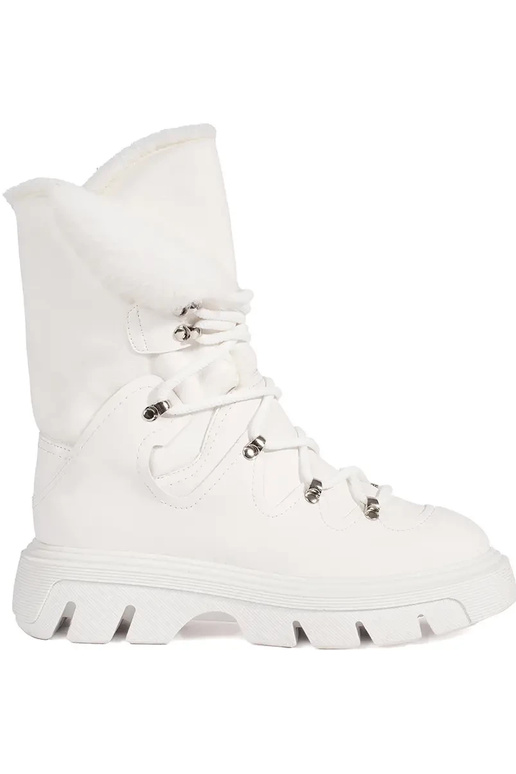 cor branca amarrado Botas de neve...