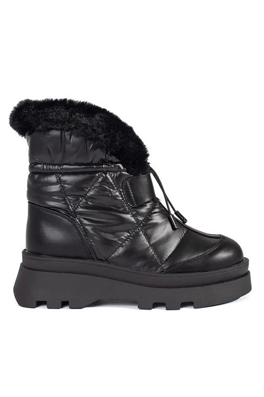 cor preta Botas de neve femininas z...