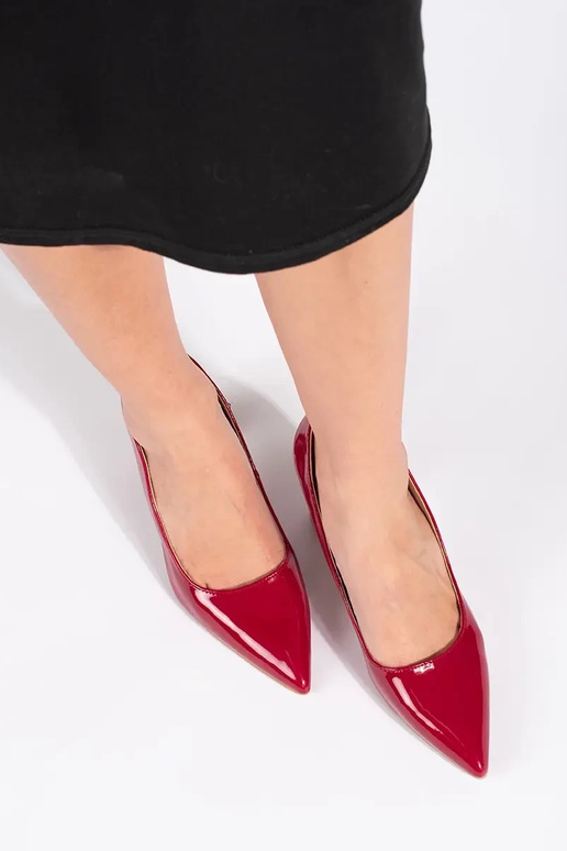Estilo elegante lacado Vermelho salto...