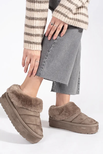 bege baixo fecho Botas de... 2