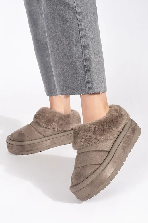 bege baixo fecho Botas de neve...