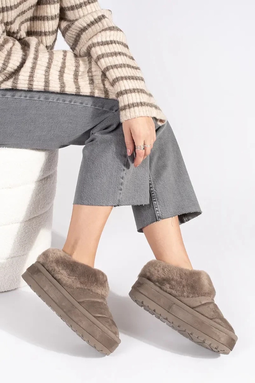 bege baixo fecho Botas de neve...