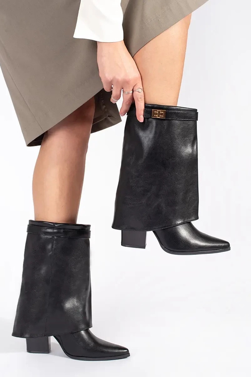 cor preta elegante Sapatos femininos...