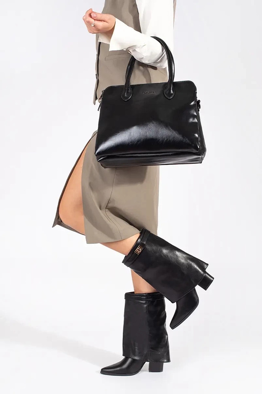 cor preta elegante Sapatos femininos...