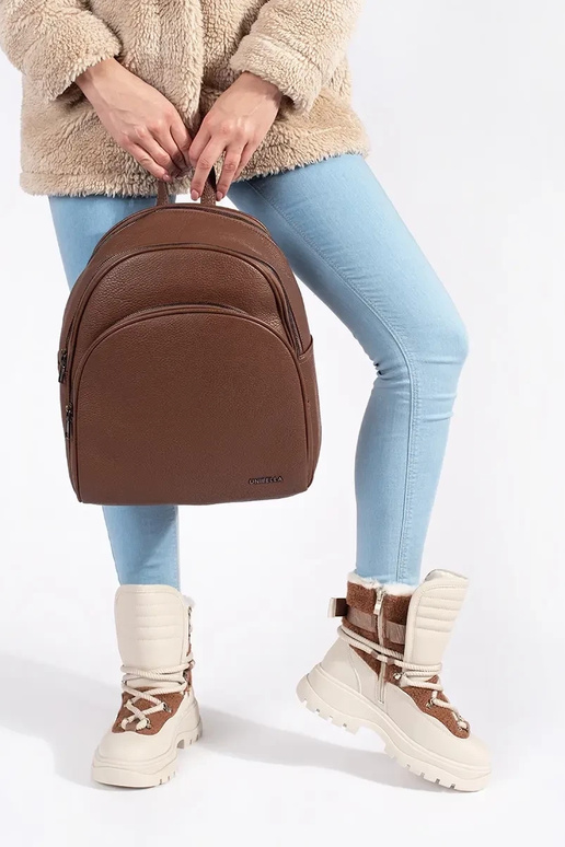 bege Botas de neve femininas com um...