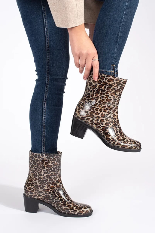 Botas de borracha mulheres de salto...