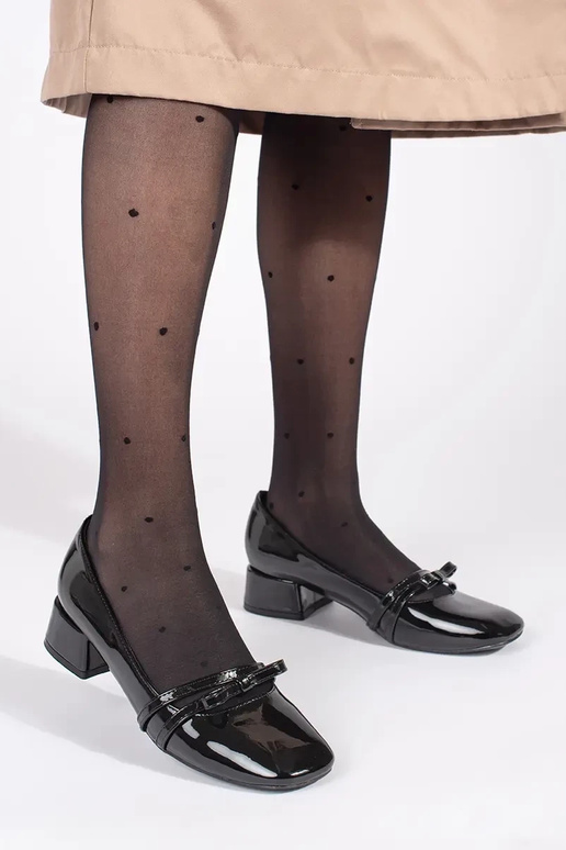 cor preta lacado salto alto com salto...