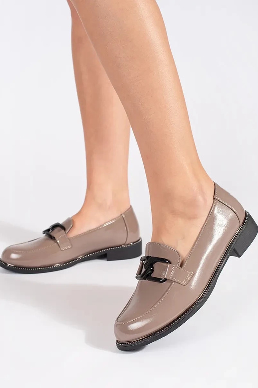 bege mocassins mocassins ze skórzaną...