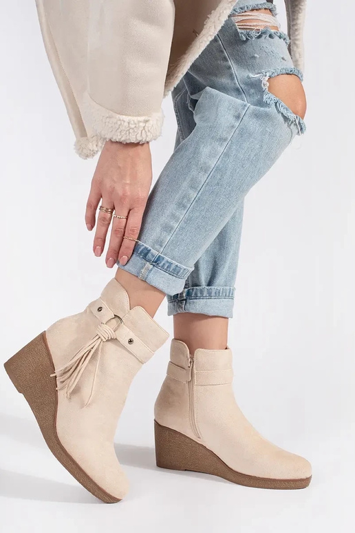 de camurça brilhantebege Sapatos...