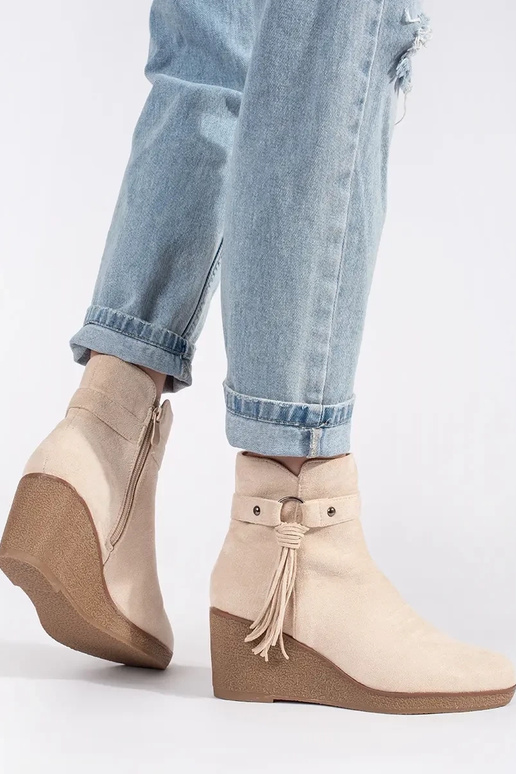 de camurça brilhantebege Sapatos...