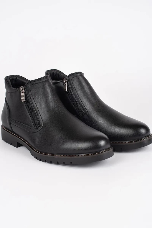 cor preta inverno sapato homens isolar