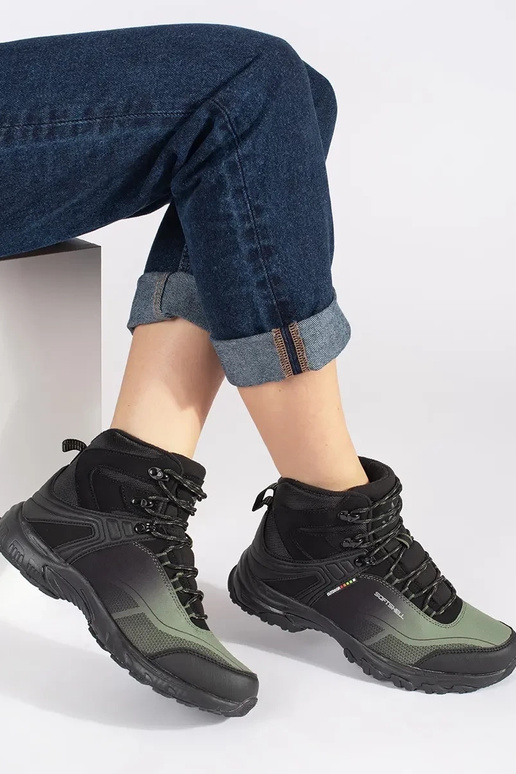 Preto e-cor verde Sapatos de trekking Preto e-cor verde Sapatos de trekking