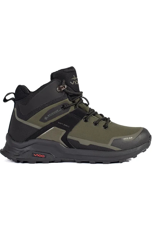 cor cáqui Sapatos de trekking isolar cor cáqui Sapatos de trekking isolar