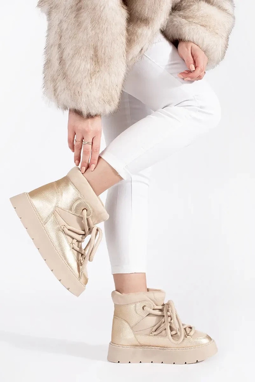 cor de marfim amarrado Botas de neve... cor de marfim amarrado Botas de neve...