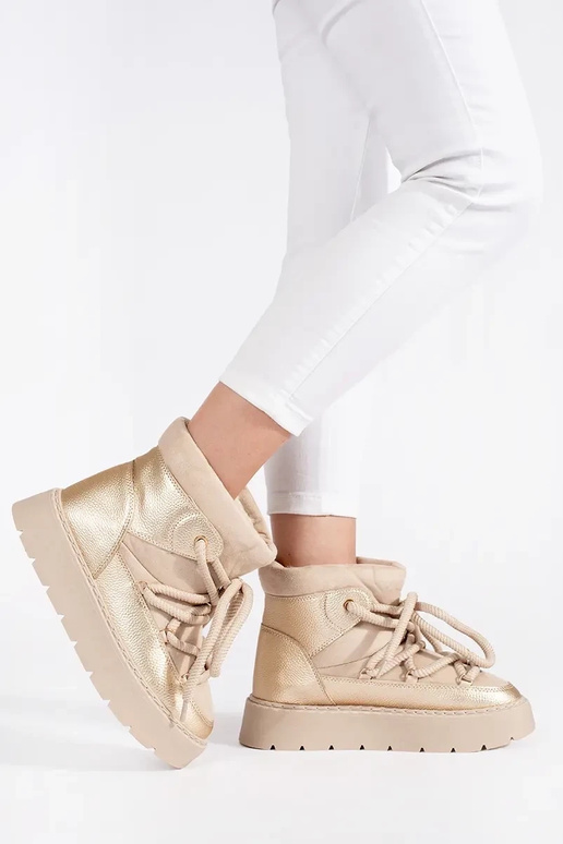 cor de marfim amarrado Botas de neve... cor de marfim amarrado Botas de neve...