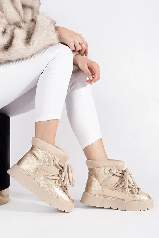 cor de marfim amarrado Botas de neve... cor de marfim amarrado Botas de neve...