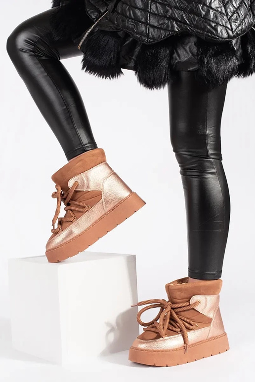 cor marrom amarrado Botas de neve... cor marrom amarrado Botas de neve...