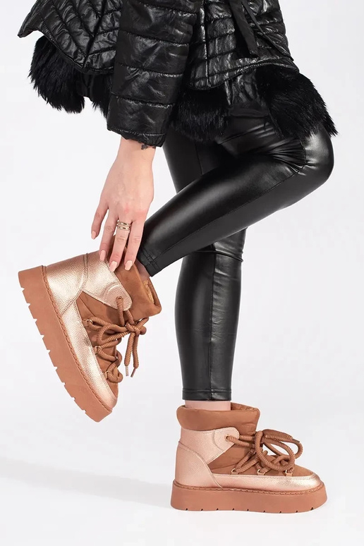 cor marrom amarrado Botas de neve... cor marrom amarrado Botas de neve...