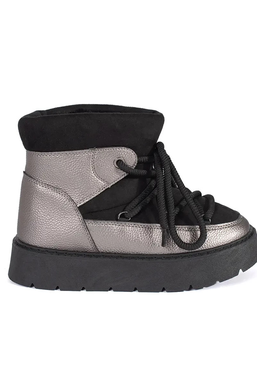 Preto e-prata amarrado Botas de neve... Preto e-prata amarrado Botas de neve...