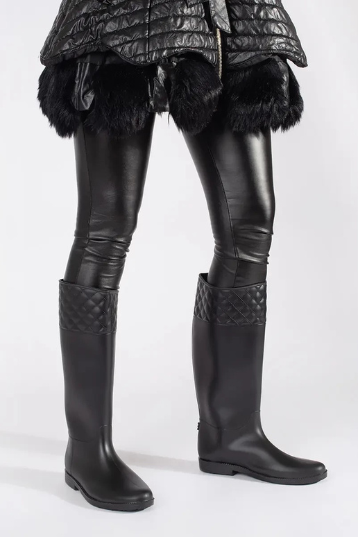 cor preta fosco botas de borracha