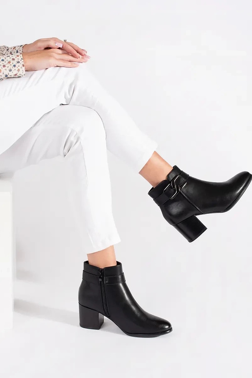 Botas de salto pretas Sergio Leone