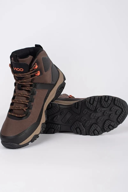 Botas de inverno quentes marrons com... Botas de inverno quentes marrons com...