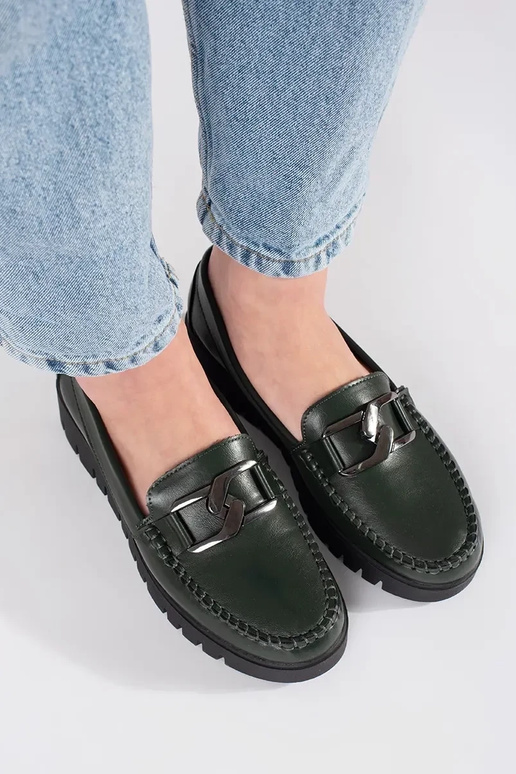 Mocassins caqui com plataforma Mocassins caqui com plataforma