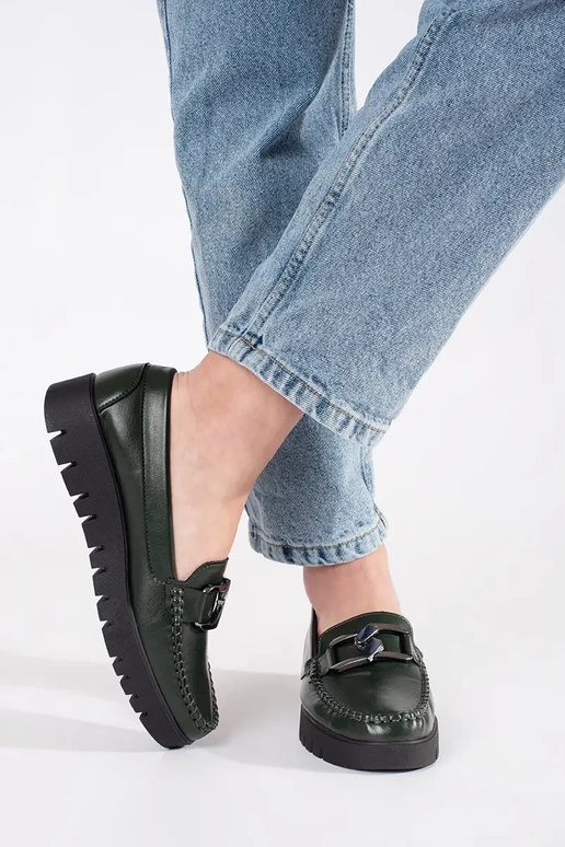 Mocassins caqui com plataforma Mocassins caqui com plataforma