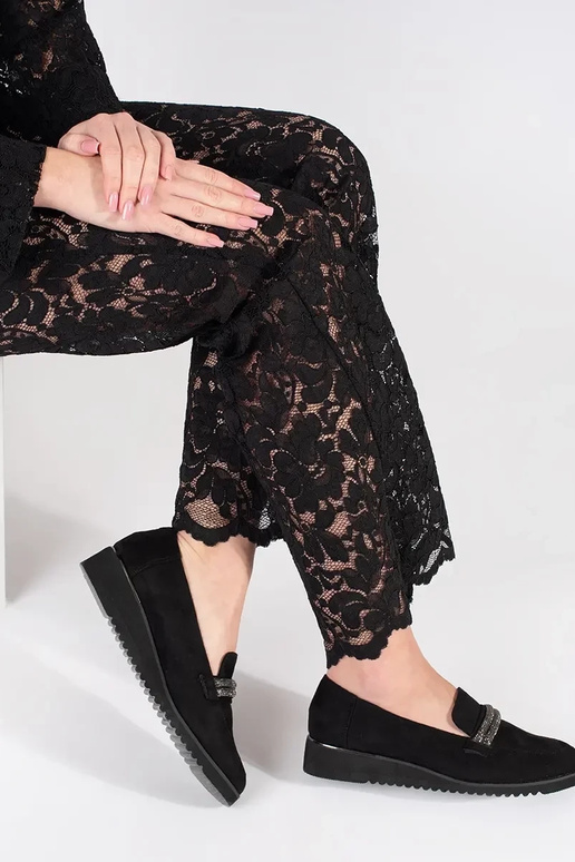 Mocassins pretos de camurça Mocassins pretos de camurça