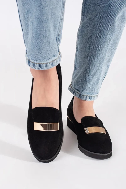 Sapatos baixos pretos com plataforma