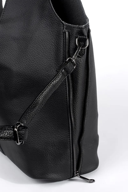 Bolsa grande preta de couro sintético