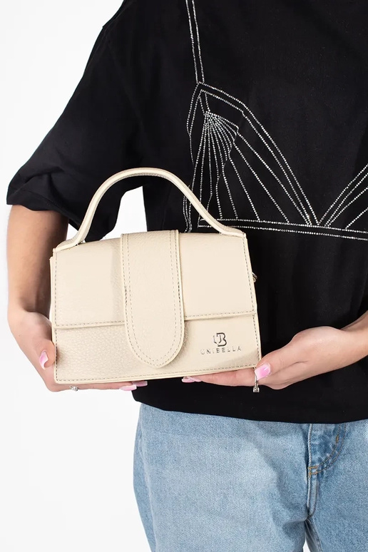 Bolsa pequena bege clara com alça