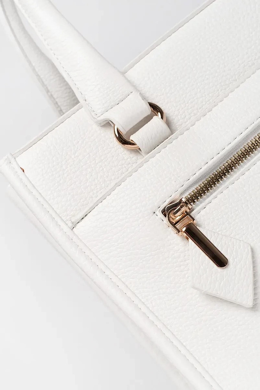 Bolsa branca com zíper