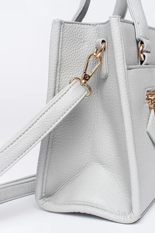 Bolsa cinza com zíper