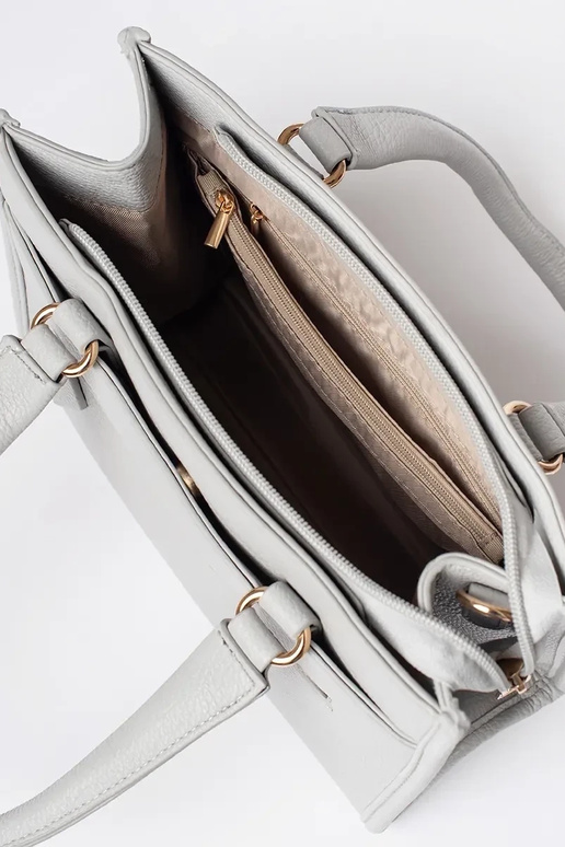 Bolsa cinza com zíper