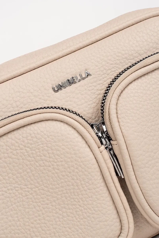 Mini bolsa em tom de marfim com bolsos